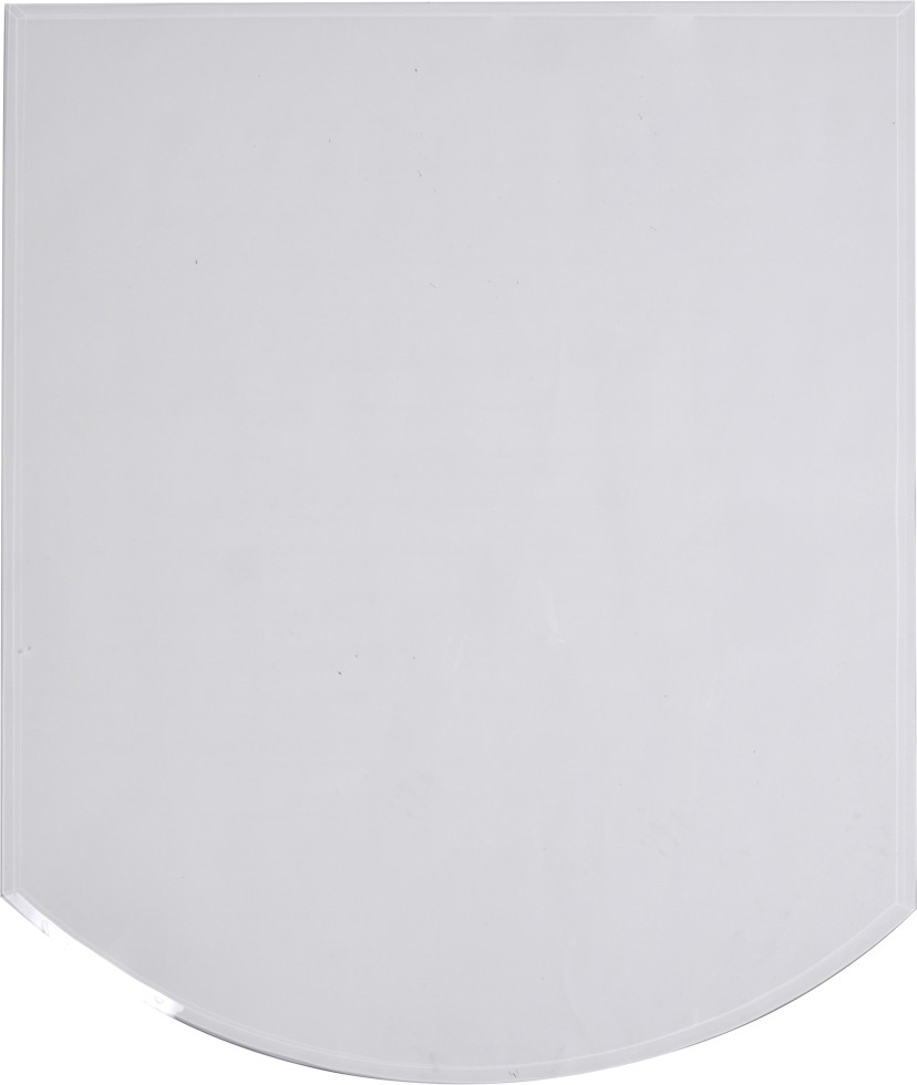 FireFix Glasbodenplatte mit Facette 100 x 120 cm segmentbogen klarglas