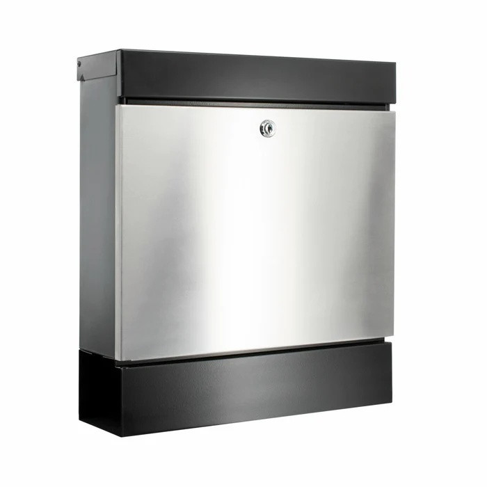 Burg-Wächter Briefkasten Seattle Stahl 40,5 x 36,4 cm schwarz/edelstahl