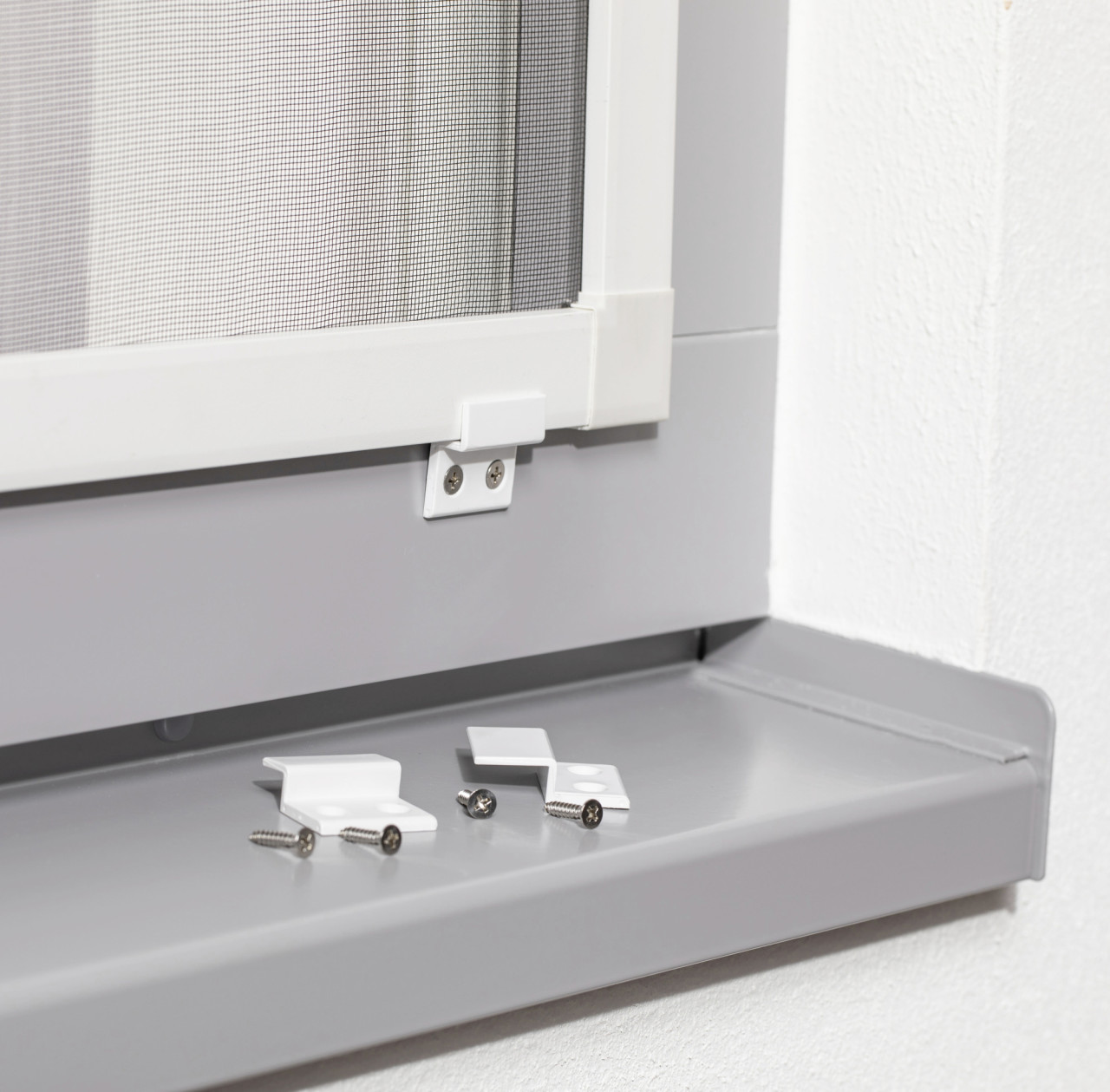 Primaster Einhängewinkel-Set für Fliegenschutzfenster weiß - 4 Stück