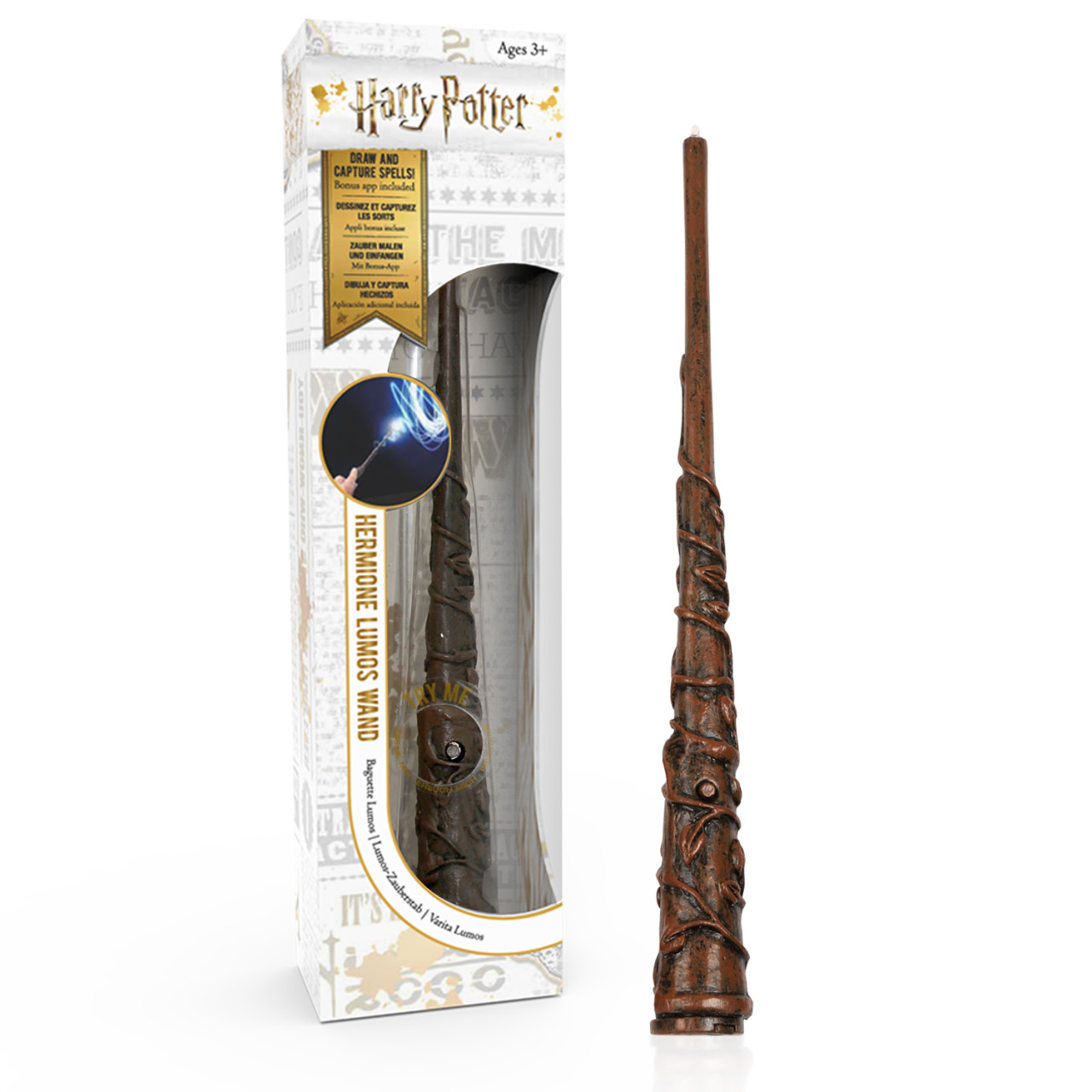 Waiky Hermine Granger Zauberstab mit LED-Spitze aus Harz ca. 18 cm