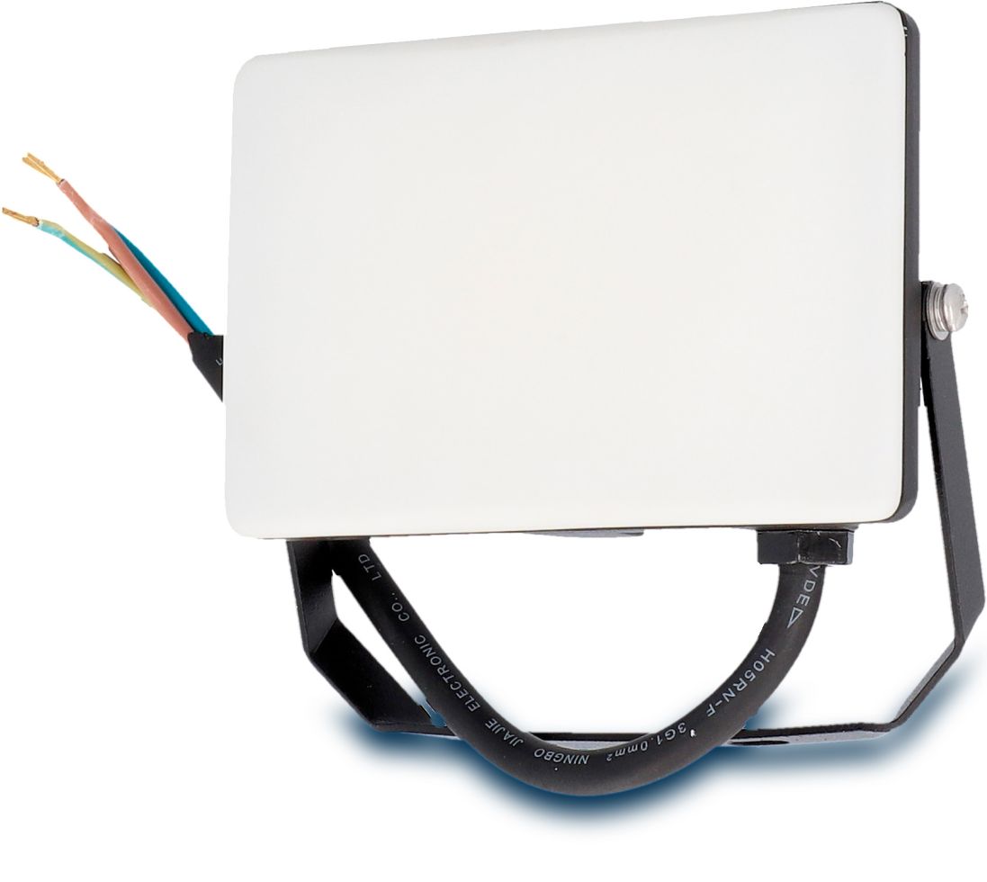 Unitec LED Strahler 20 Watt schwarz 2000 lm, 4000K, 20 cm Kabel, IP65