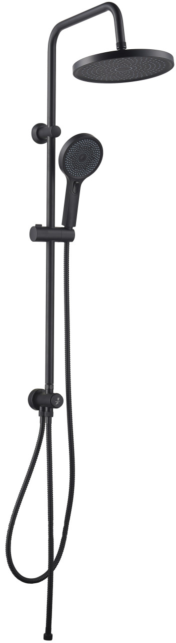 Primaster Duschsystem mit Druckumsteller Flavia schwarz matt