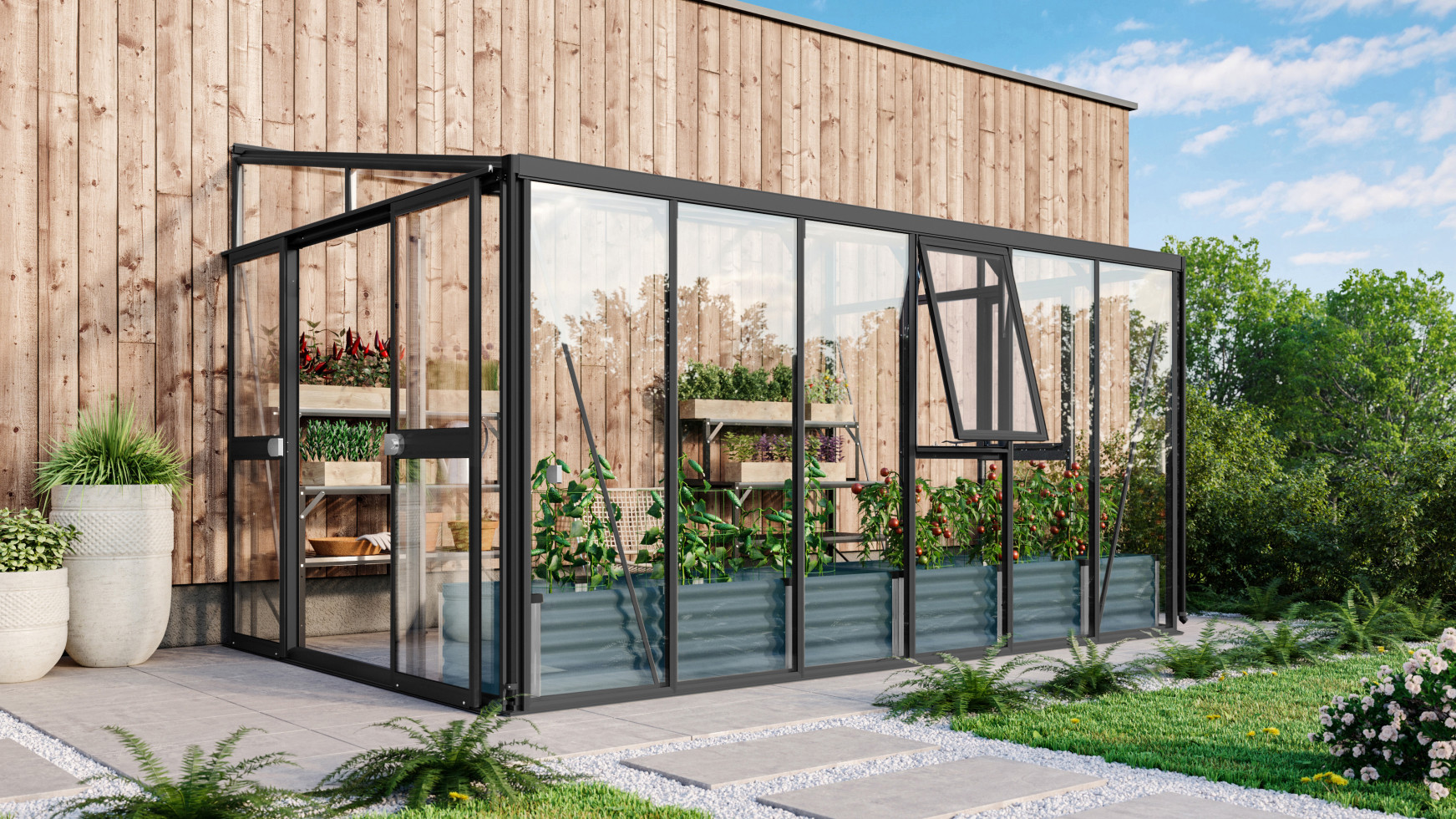 Vitavia Anlehngewächshaus Helena 10200 268 x 407 cm 3 mm ESG