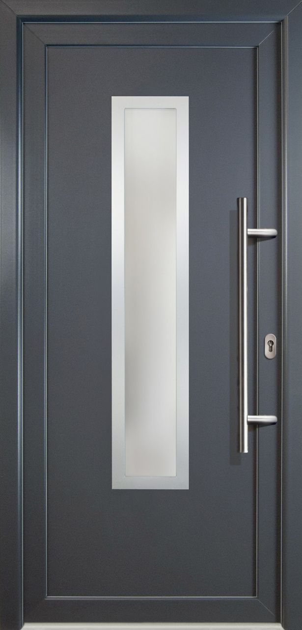 Meeth Haustür Signum Aluminium Modell 32 98 x 200 cm DIN rechts weiß/titan