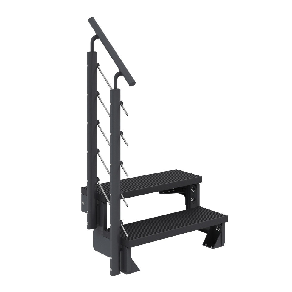 Dolle Außentreppe Trimax Gardentop 2 Stufen 100 cm inkl. einseitigem Geländer anthrazit