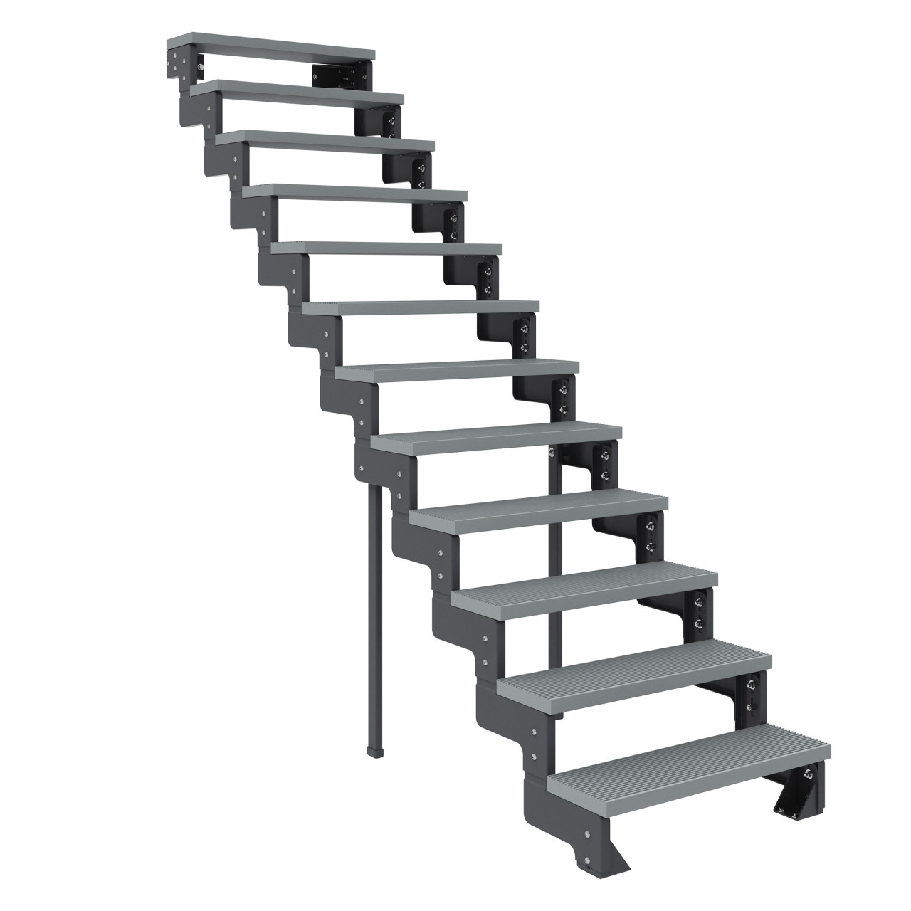 Dolle Außentreppe Trimax Gardentop 14 Stufen 100 cm ohne Geländer grau