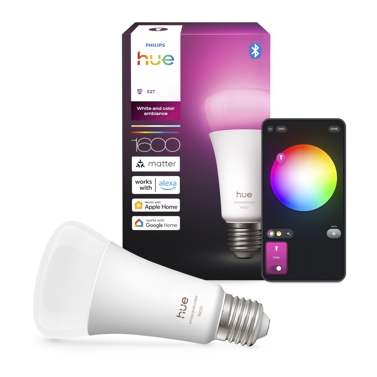 Philiph Hue Smart LED Leuchtmittel 11,8 W E27 RGB dimmbar