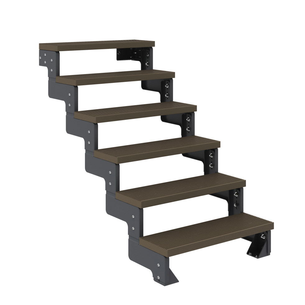 Dolle Außentreppe Trimax Gardentop 6 Stufen 80 cm ohne Geländer dunkelbraun