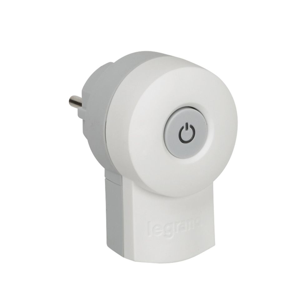 LEGRAND Schutzkontakt-Stecker Schalter beleuchtet weiß