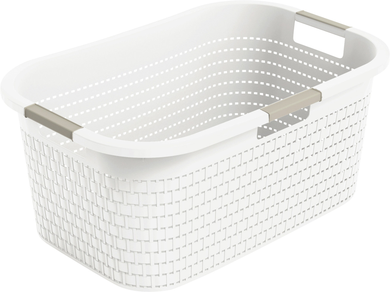 Rotho Wäschekorb Country, 40 l mistletoe weiß