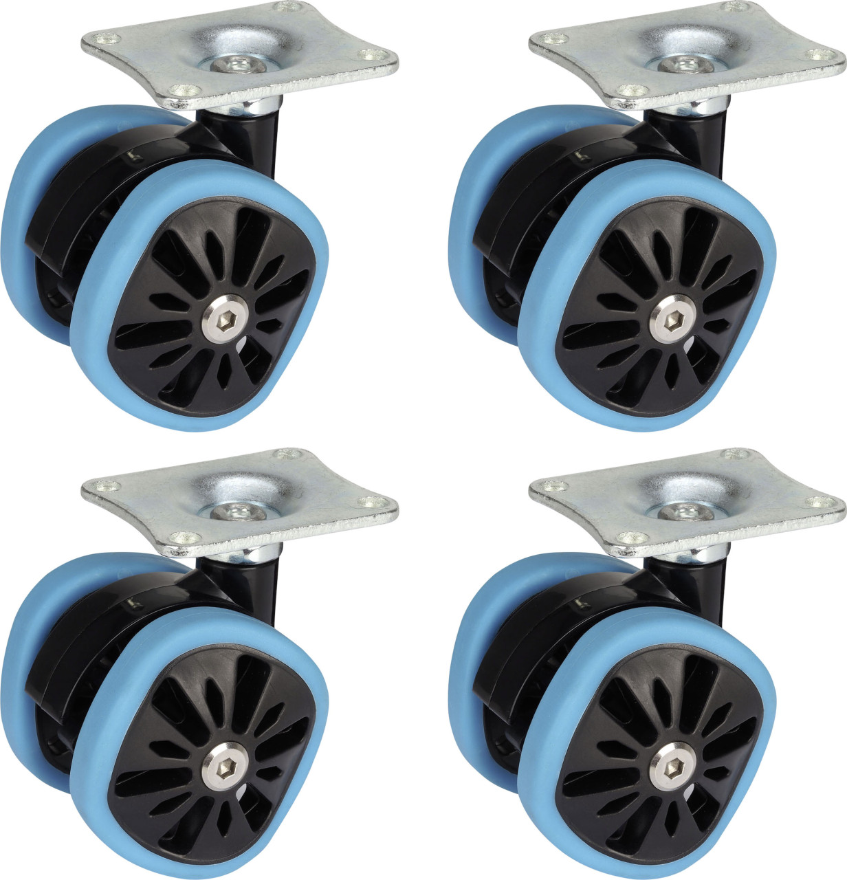 Design-Doppelrolle 58 x 10,5 mm Tragkr. 210 kg 4er Pack