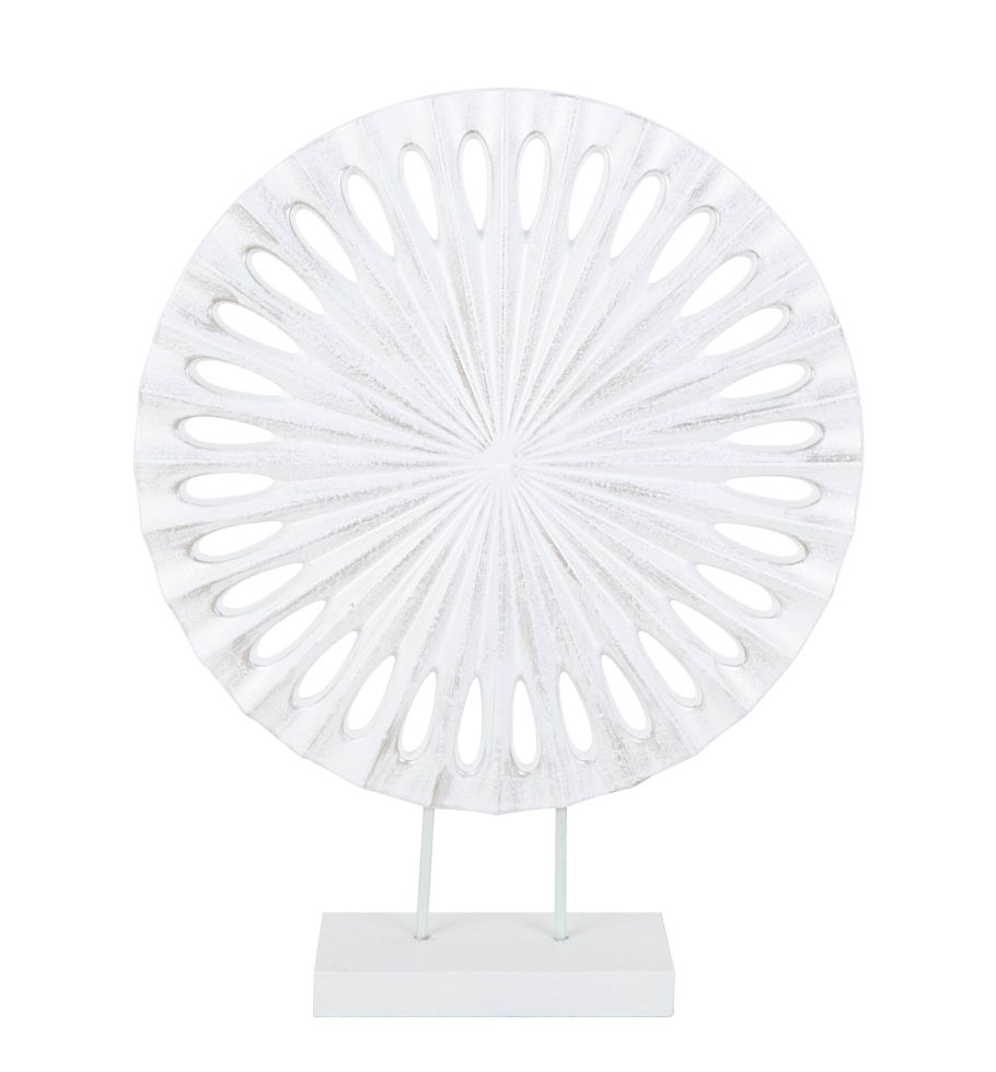 TrendLine Dekoaufsteller Holz Mandala 38 x 30 cm weiß