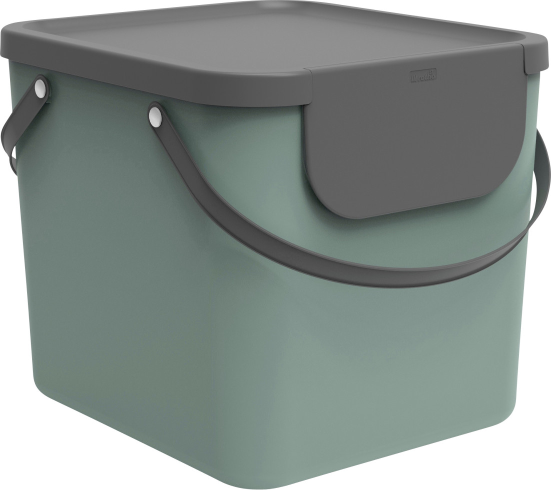 Rotho Mülltrennungssystem Albula 40 L misteltoe green Recyclingbehälter