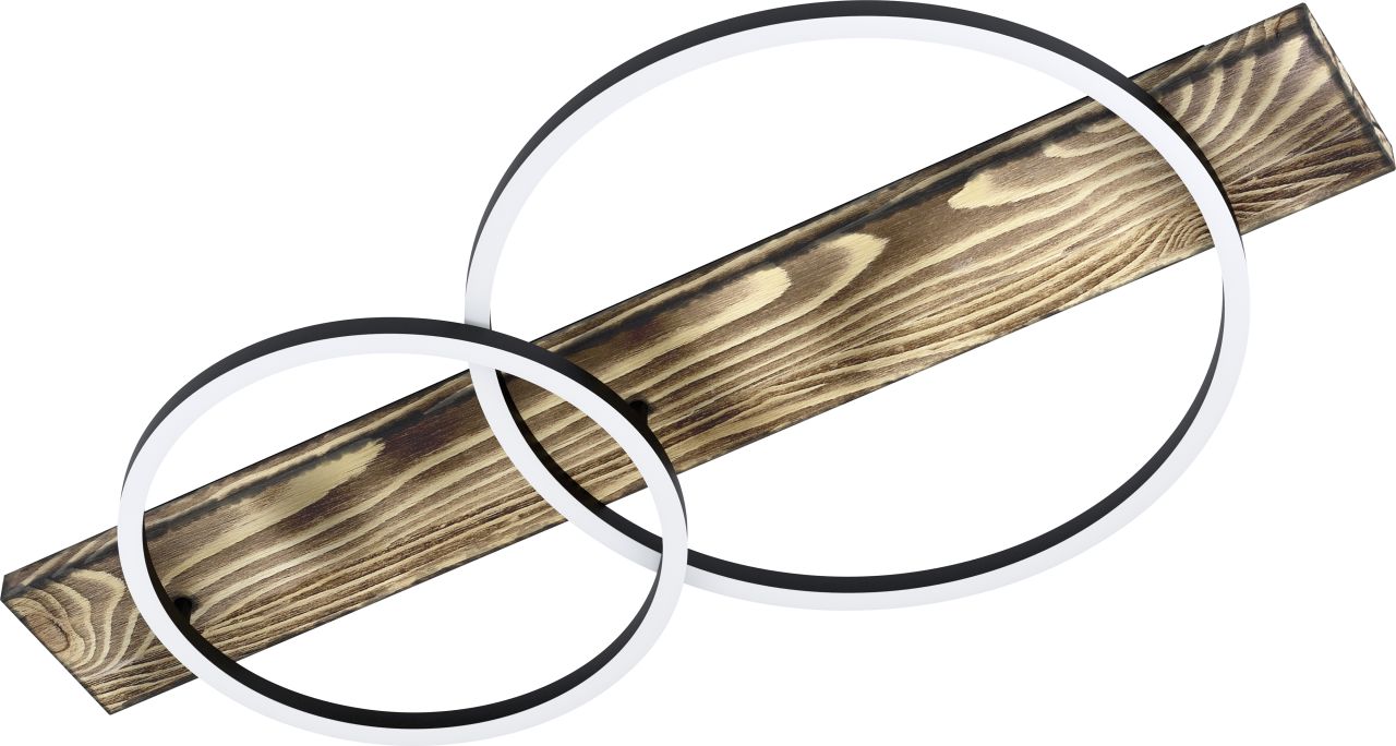 Eglo LED Deckenleuchte Boyal schwarz-braun-rustikal 78 x 40 cm warmweiß