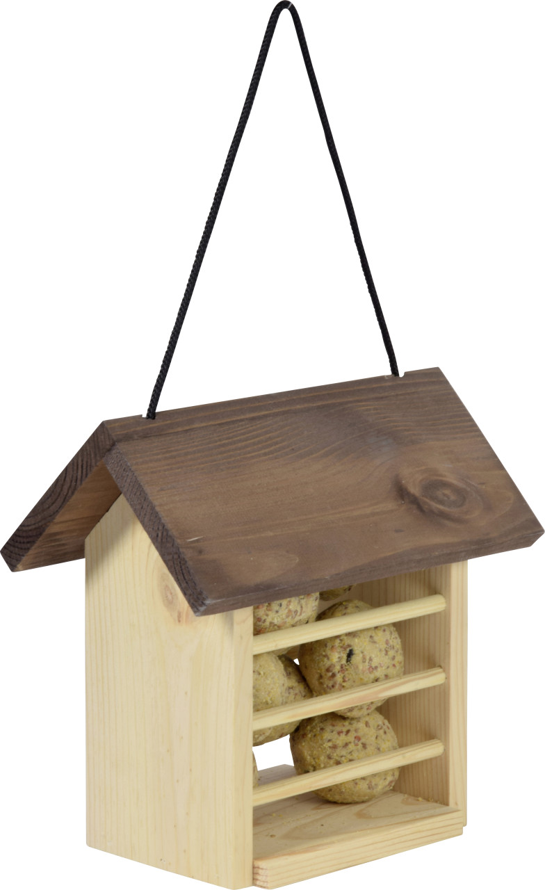 Dobar Vogelfutterhaus für Meisenknödel 22 x 14 x 21 cm braun