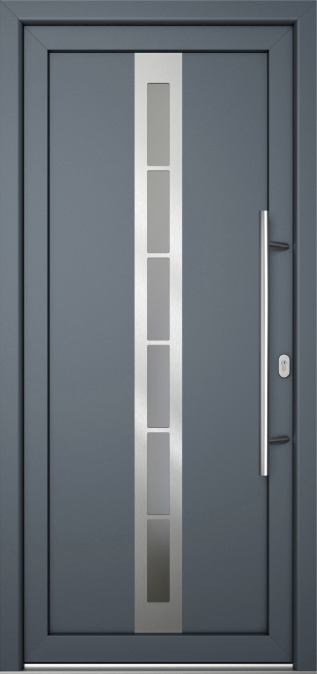 Meeth Haustür Signum Pro PVC Modell 38 88 x 208 cm DIN Rechts weiß/titan