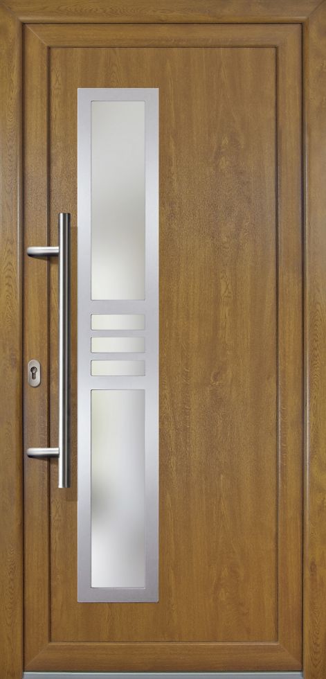 Meeth Haustür Signum PVC Exclusiv PVC Modell 53 108 x 208 cm, DIN links, Golden Oak