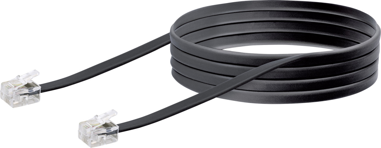 Schwaiger Telefon Anschlusskabel 6 m TAL6331 schwarz, RJ11 TAE