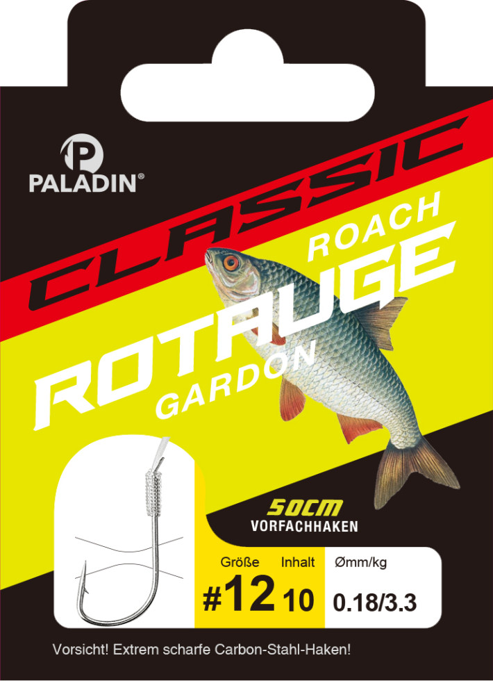 Paladin Rotaugenhaken gebunden Größe 16 - 50 cm 10 Stück nickel