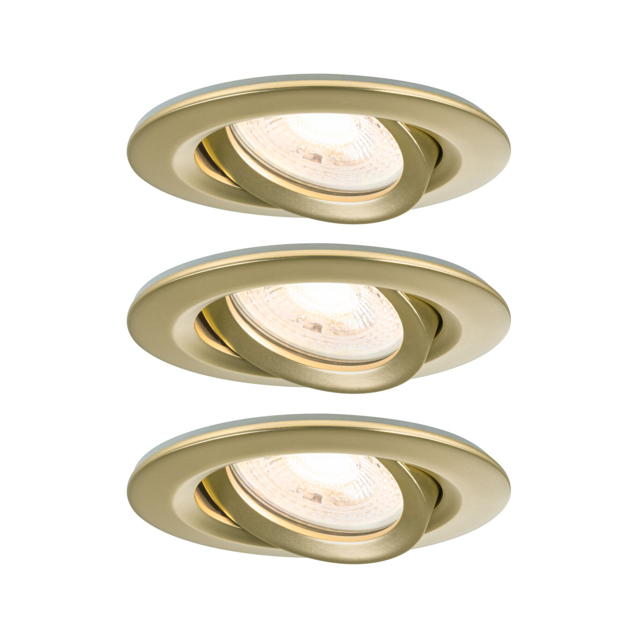 Paulmann LED-Einbauleuchten Set Nova 3x 6W schwenkbar gold matt