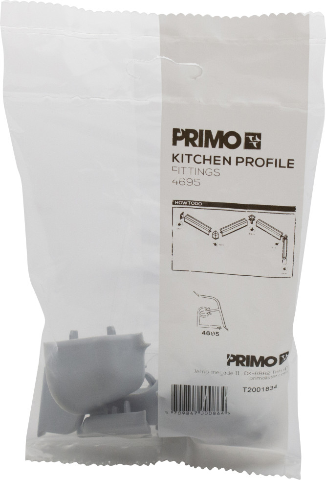 Primo Eck- und Endstücke für Küchenwandprofil 4695 alu