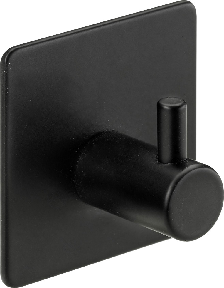 Hettich Garderobenhaken selbstklebend 1 Haken Stahl 4,5 x 4,5 x 2,8 cm schwarz matt