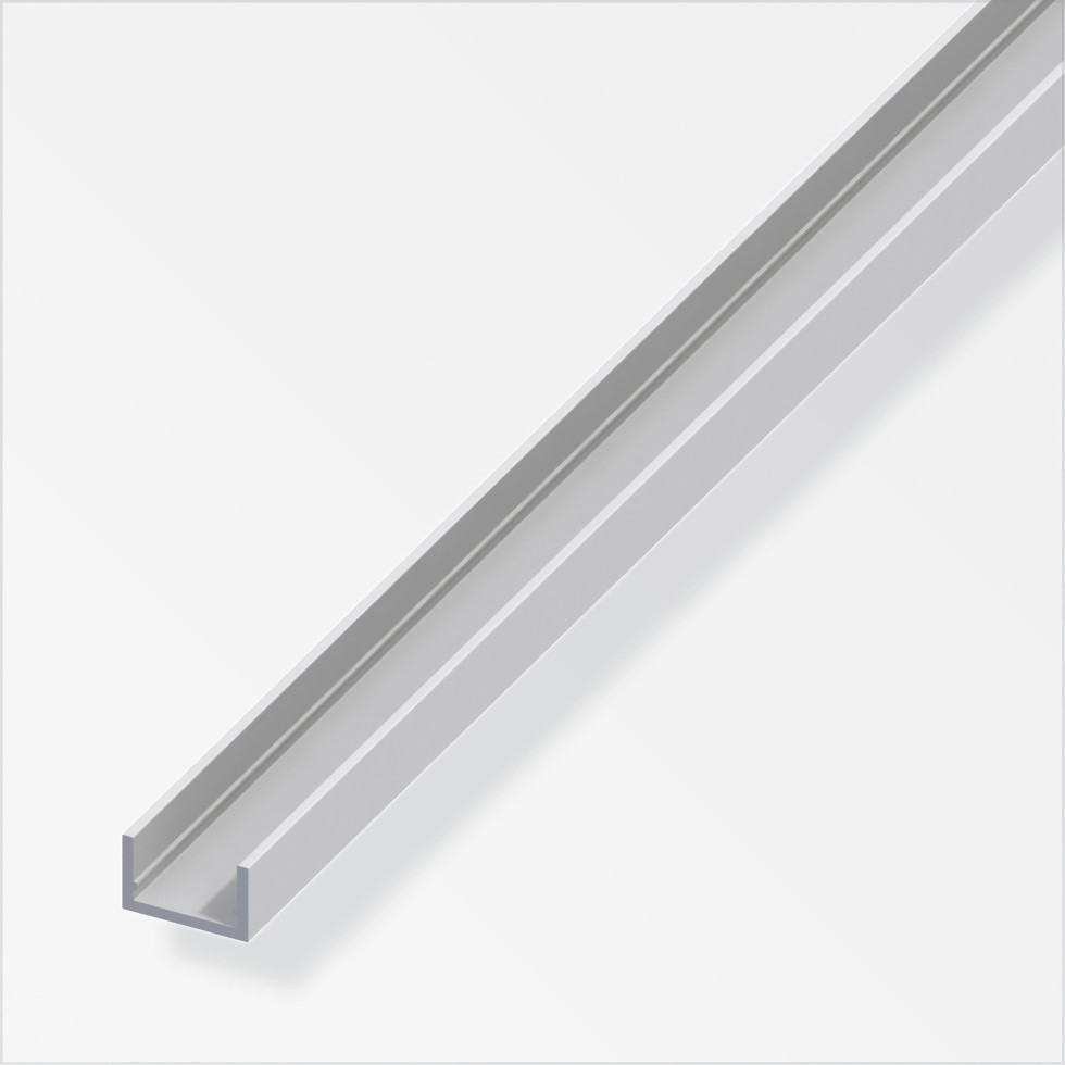 alfer U-Profil 1 m, 10 x 11.5 x 1.5 mm Aluminium eloxiert silber