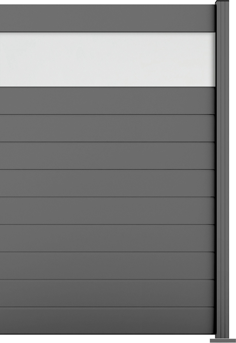 Ambiente Alu-Zaun Erweiterungsset Paneel 150 grau 187 x 124,2 cm