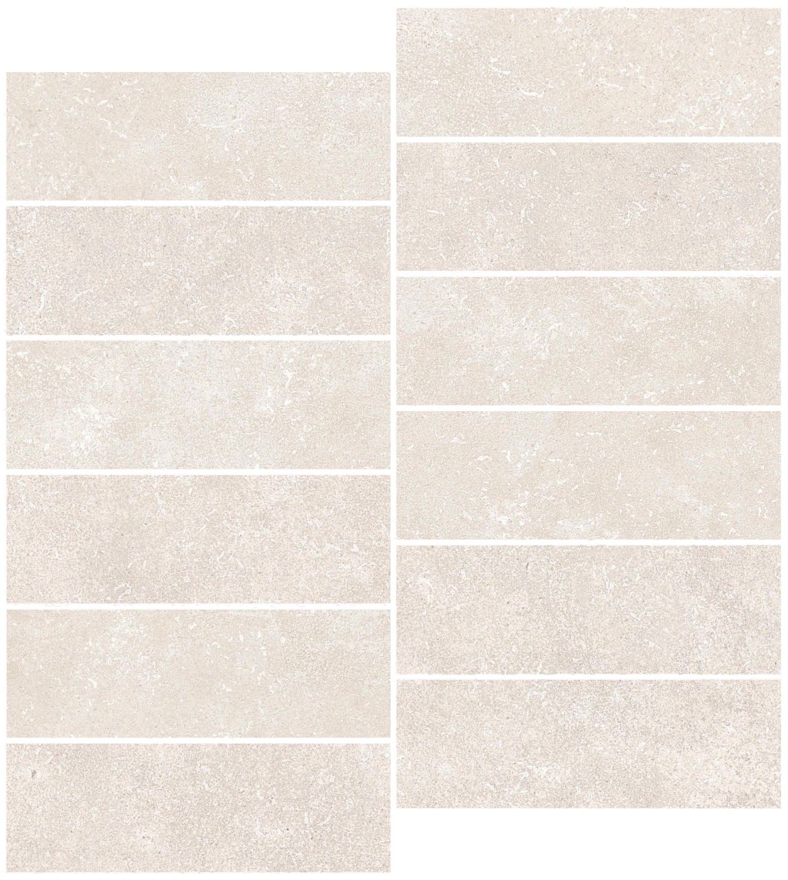 Mosaikfliese Stone 30 x 30 cm elfenbein Steinmaß: ca. 15 x 5 cm