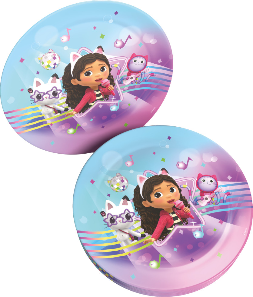 Pappteller Gabbys Dollhouse lila Ø 23 cm 8 Stück