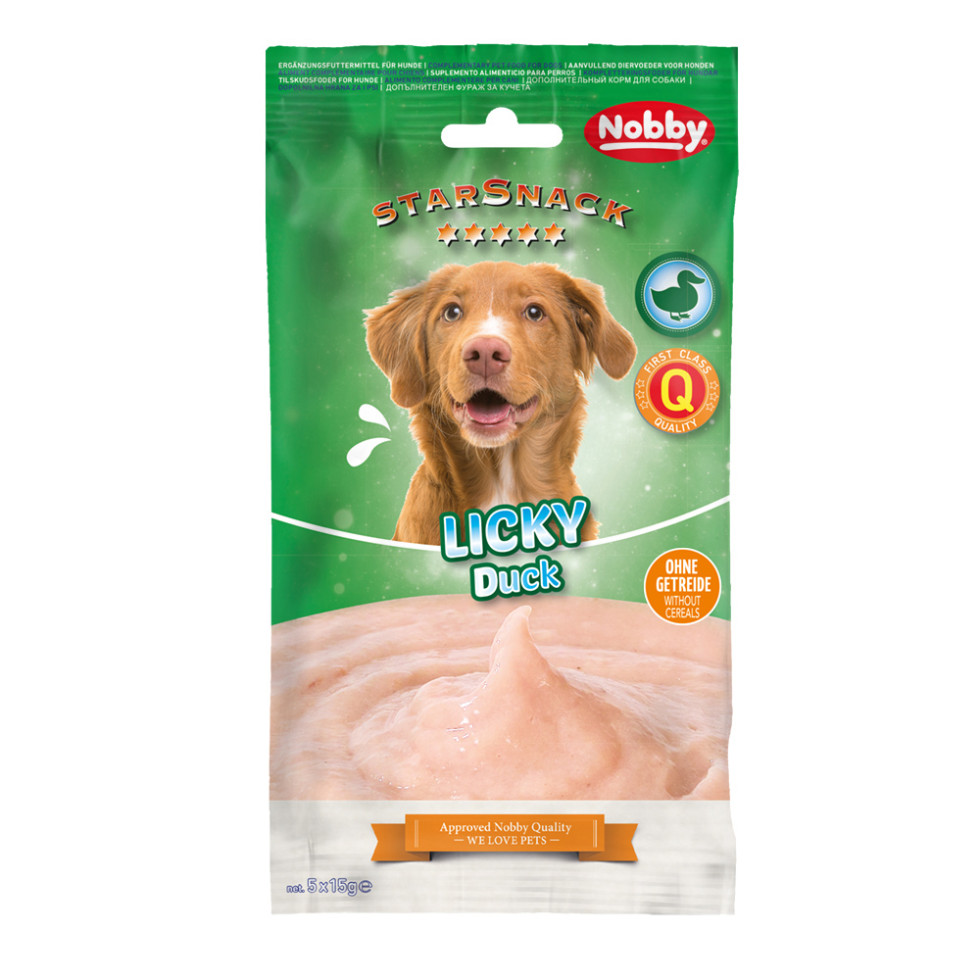 Nobby Hundesnack Adult Schleckcreme getreidefrei StarSnack 5 x 15 g Licky Duck