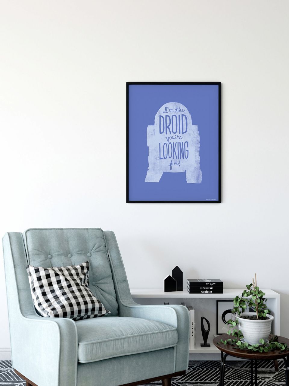 Komar Wandbild SW Silh Quotes R2D2 50 x 70 cm