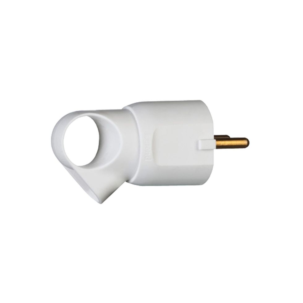 LEGRAND Schutzkontakt-Stecker Knickschutz mit Ausziehhilfe weiß