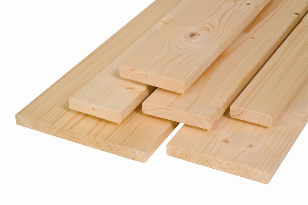 Glattkantbrett Fichte Tanne 250 x 10 cm 18 mm 4-seitig gehobelt