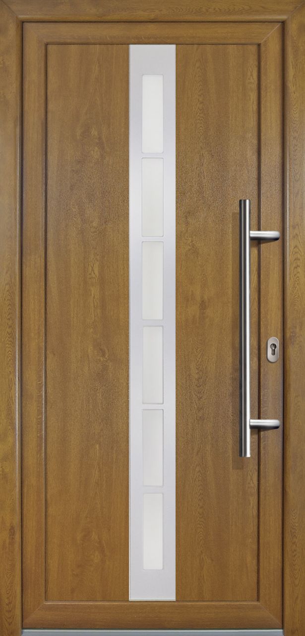 Meeth Haustür Signum PVC Exclusiv PVC Modell 38 88 x 208 cm, DIN rechts, Golden Oak