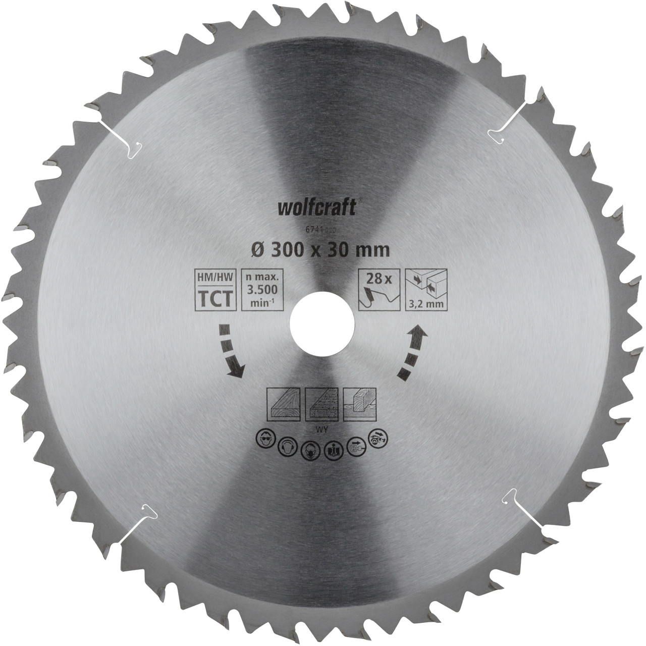 Wolfcraft Kreissägeblatt 300 mm 28 Zähne Hartmetall