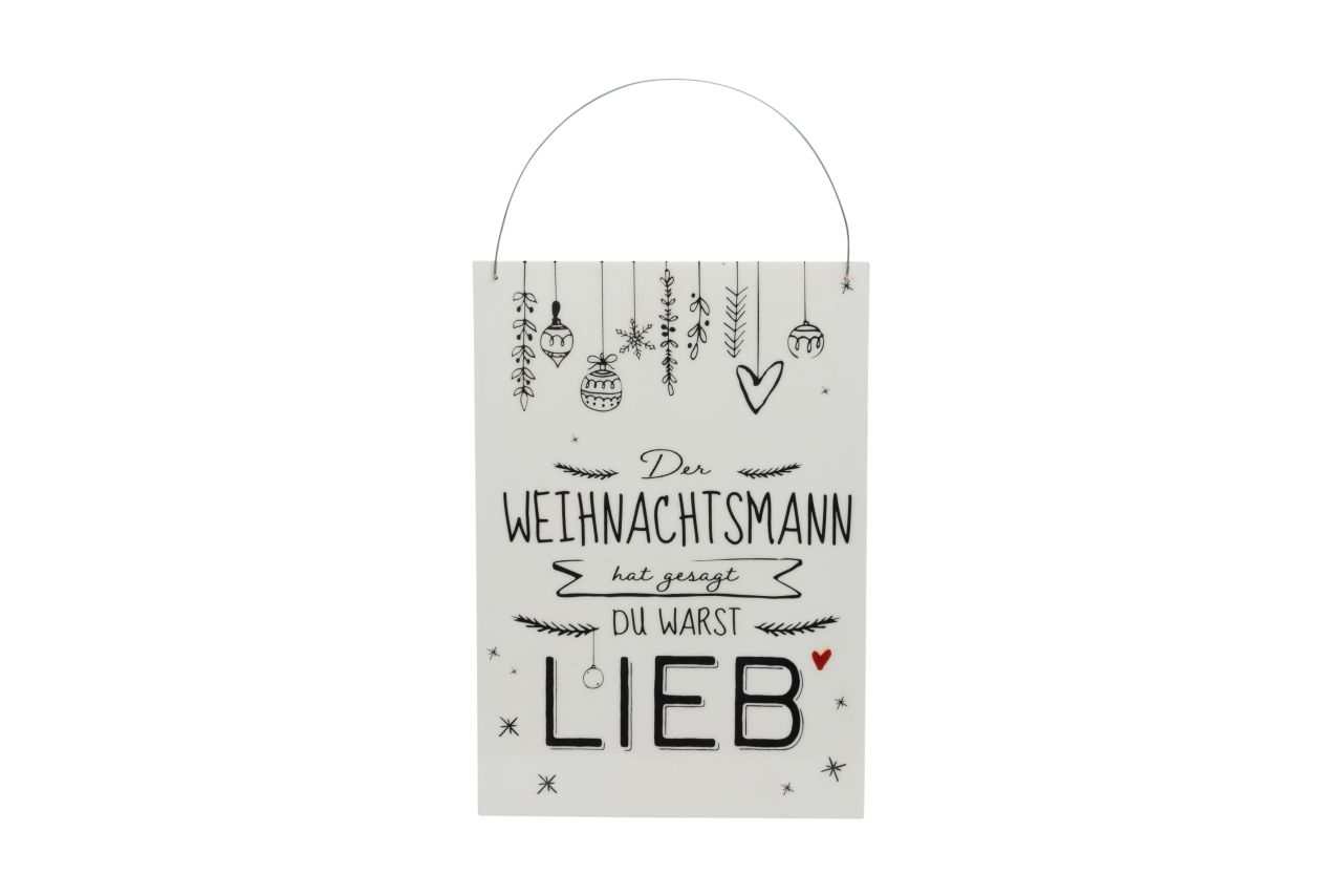 Freese Holz-Türschild Der Weihnachtsmann hat gesagt, weiß, 23 x 16 cm