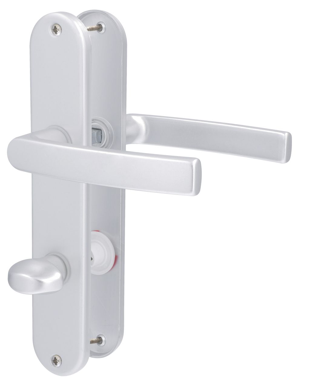 Alpertec WC-Langschildgarnitur Vanda Aluminium F1 silber abgerundet