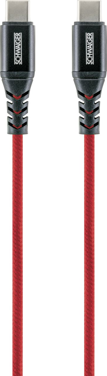 Schwaiger Sync und Ladekabel 1,2 m Type C rot