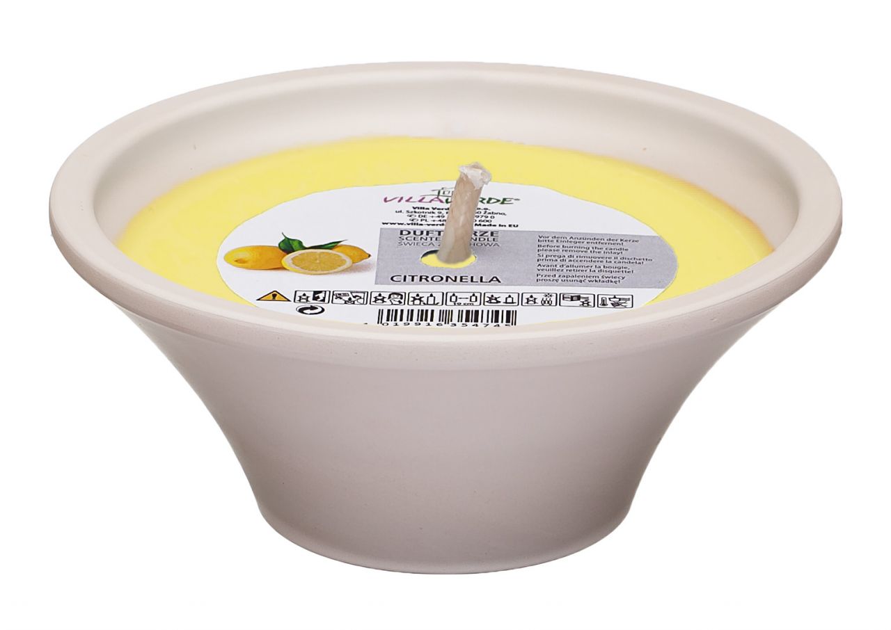 Villa Verde Duftkerze in Keramikschale Citronella, Höhe: 8 cm, Ø 18 cm