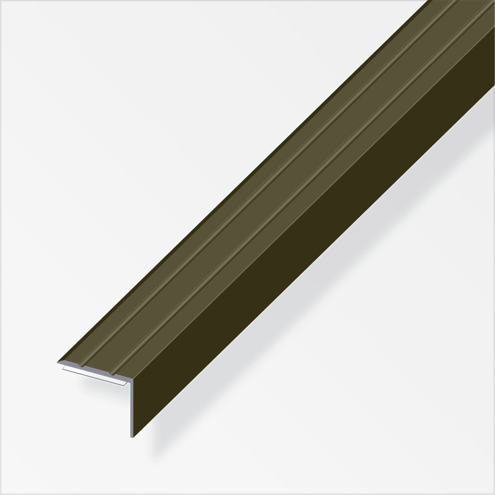 alfer Winkel-Abschluss-Profil 1 m, 25 x 8 mm Aluminium eloxiert bronze