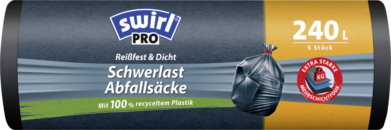 Swirl Schwerlast-Säcke Profi mit Zugband 240 L Reißfest & Dicht