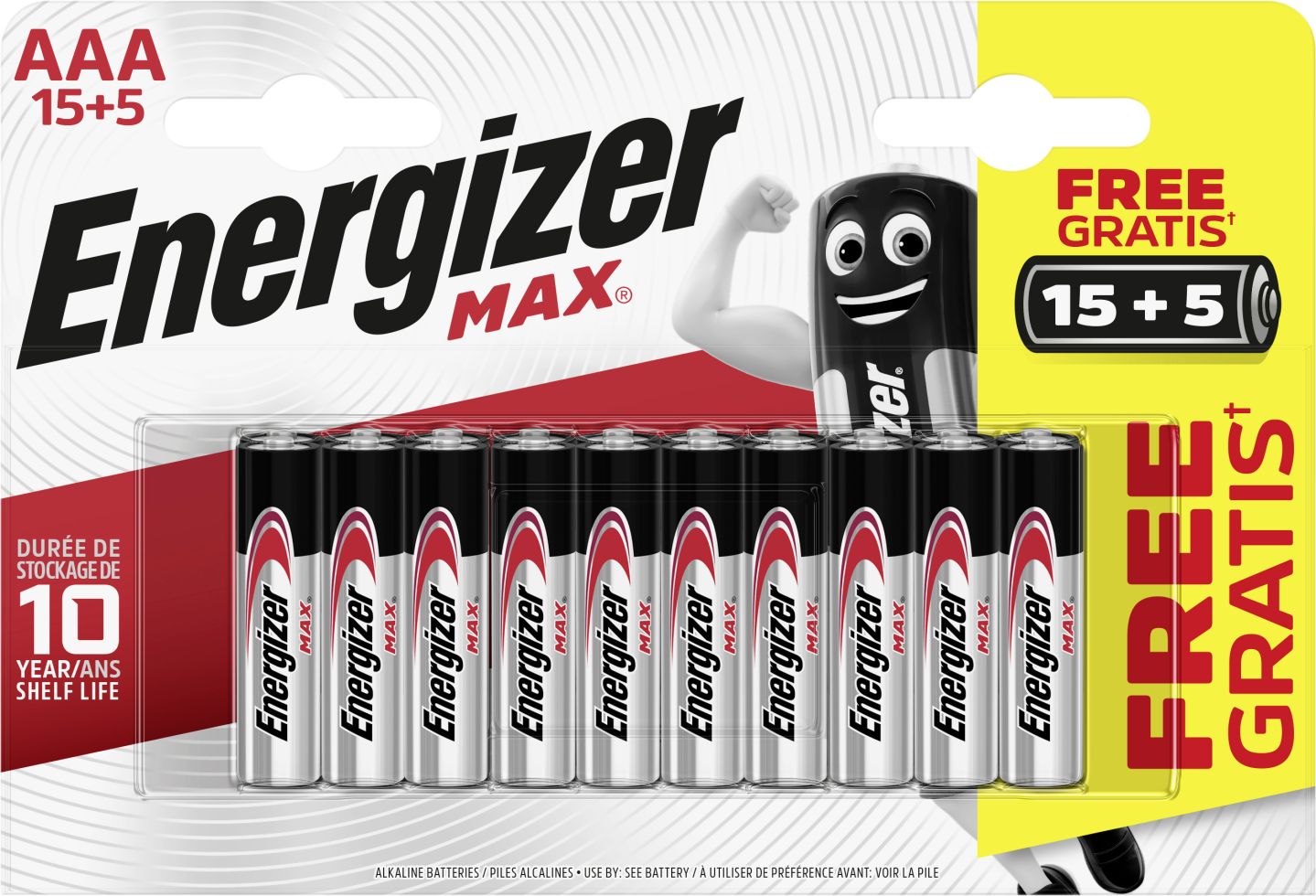 Energizer Alkaline Max Battgerie Micro AAA 1,5 V, 15 + 5 Pack