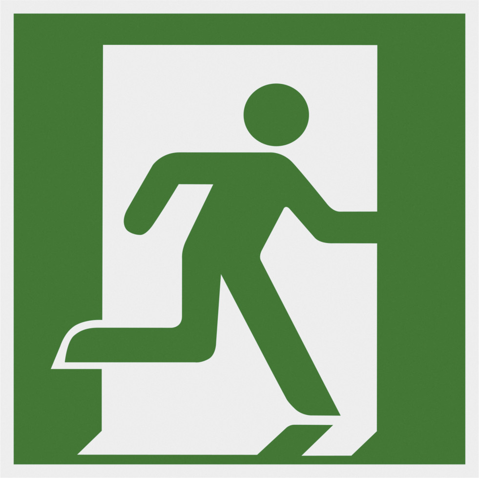 Metafranc Hinweisschild Notausgang rechts 150 x 150 mm nachtleuchtend