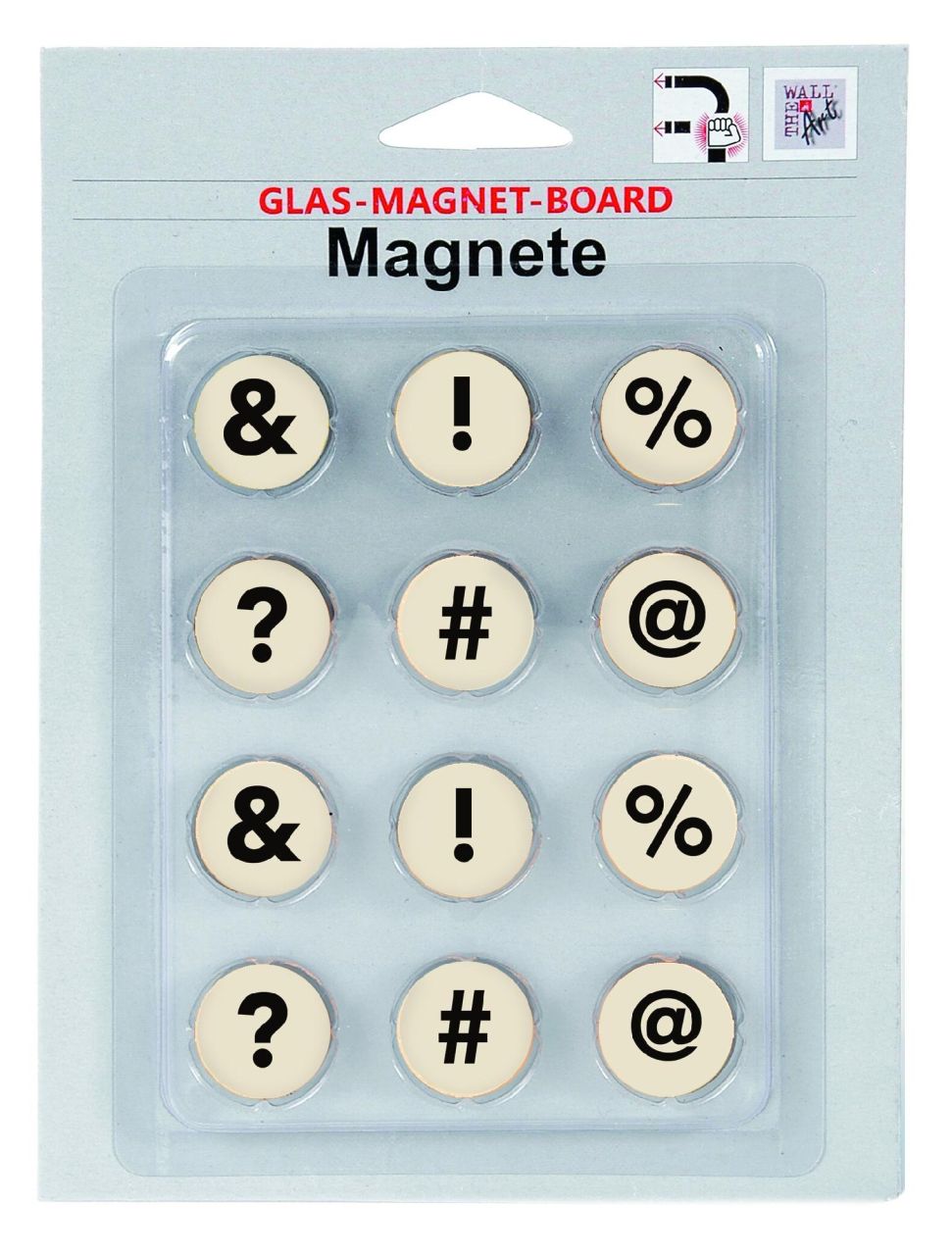 Magnetset 12-teilig - Symbol für Glas-Magnet-Board