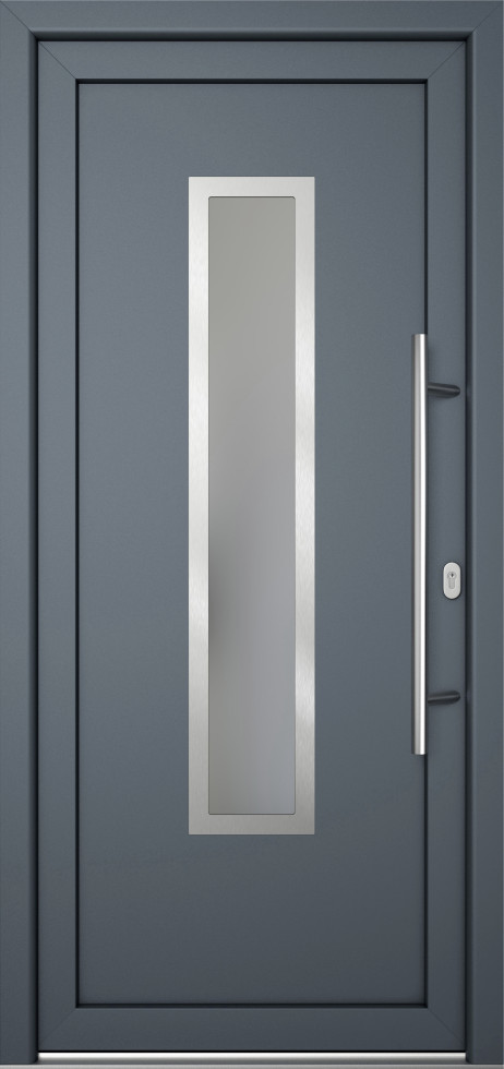 Meeth Haustür Signum Pro PVC Modell 32 88 x 200 cm DIN Rechts weiß/titan