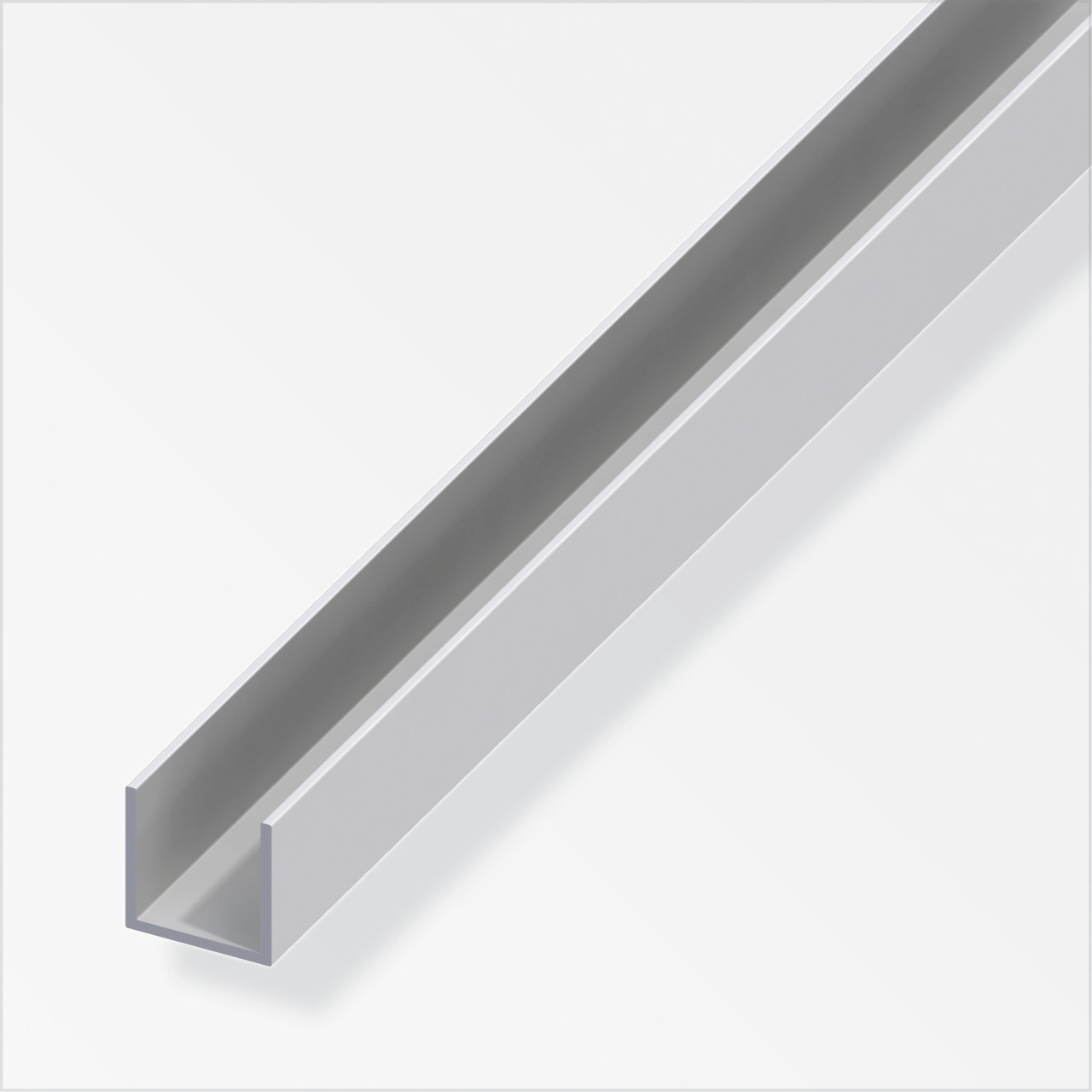 alfer U-Profil 1 m, 8.2 x 10.1 x 1.3 mm Aluminium eloxiert silber