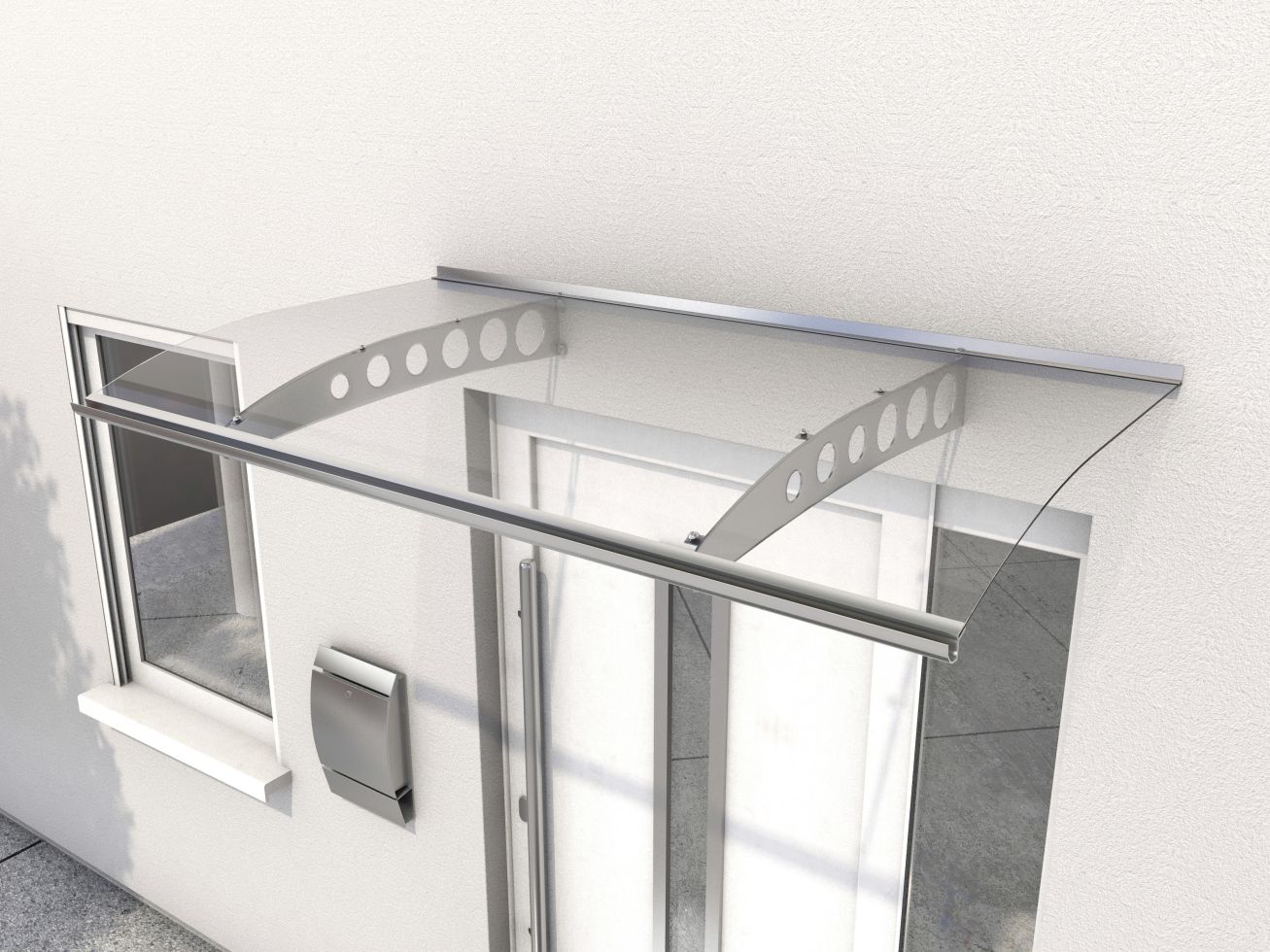 Gutta Vordach PT/ET 160 Edelstahl, Acrylglas klar