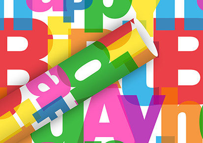 Geschenkpapier Happy Birthday groß bunt 2 m