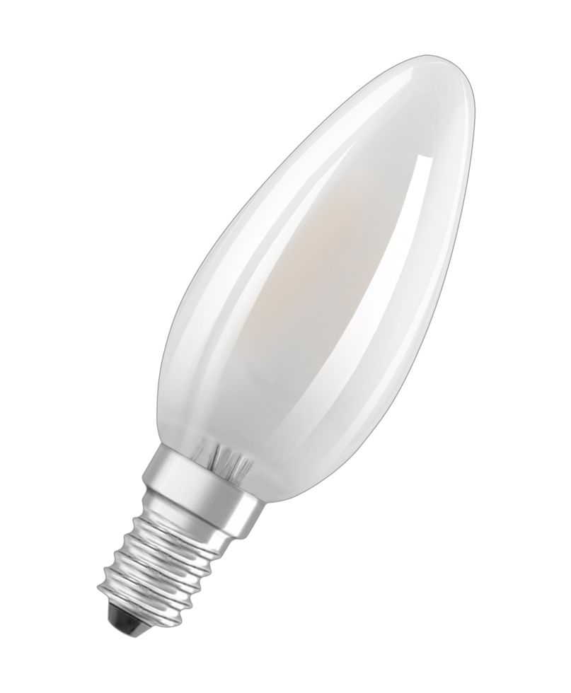 Osram LED Kerzenlampe Base Classic B40 E14 4W 5er Pack warmweiß, weiß matt